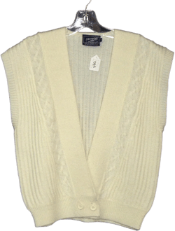 Vintage Haberdashery By Personal White Cream Sweater Vest Sz Medium