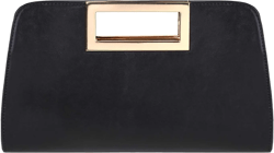VASCHY Clutch Purse for Women,Fashion Vegan Leather Cut-Out Handle Evening Handbag Crossbody Shoulder Bag for Wedding,Party Black
