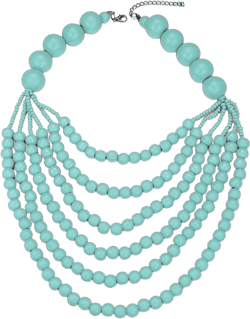 COLORFUL BLING Boho African Wooden Beaded Bib Statement Choker Necklace Long Multi Strand Chunky Layered Collar Tassel Necklace for Women Handmade Jewelry blue