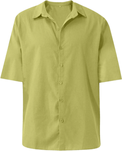 WENKOMG1 Button Down Shirt for Men Solid Color Short Sleeve Loose Fit Casual Tshirts Shirt Summer Lightweight Beach Shirt Medium Yellow 1