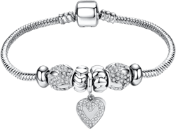 14K Gold Plated Charm Bracelet for Women, Women's Charm Symbol Bracelets, Gifts for Mother's Day, Mom, Her, Wife Platinum Heart