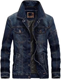 Men's Spring Denim Jacket Plus Size Distressed Ripped Slim Fit Trucker Jacket Bomber Outwear Coats Medium Dark Blue