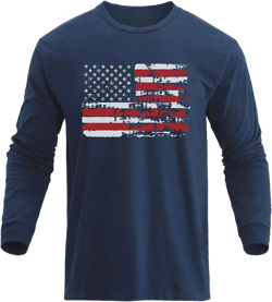 H HYFOL Men's Graphic T-Shirts USA Flag Cotton Long Sleeve American Patriotic Crewneck Regular Tee Shirts