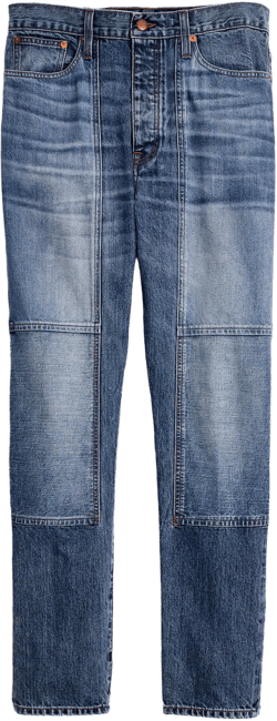 Rivet & Thread High-Rise Slim Boyjeans: Thigh-Patch Edition