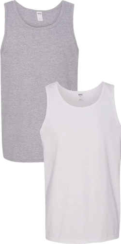 Gildan 5200 - Heavy Cotton Tank Top Medium Sport Grey/White
