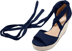 Huiyuzhi Womens Lace Up Platform Wedge Espadrille Sandals Open Toe Strappy Summer Dress Shoes