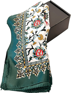 ROU Satin Scarf for Women - Light Weight Satin Silk Head Scarf for Women's Hair - Long Shawls and Wraps for Evening Dresses Green