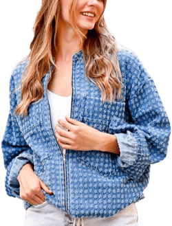 Seeing Double Textured Denim Jacket [Denim Blue]