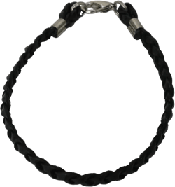 Braided Leather Mens or Womens 1/4" (.635 cm) - 10" Black