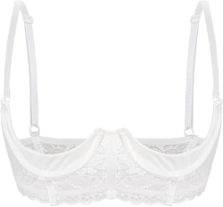 Women's Sexy 1/4 Cup Lace Bra Tops Underwire Push Up Shelf Bra Straps Brassiere Lingerie 4X-Large White
