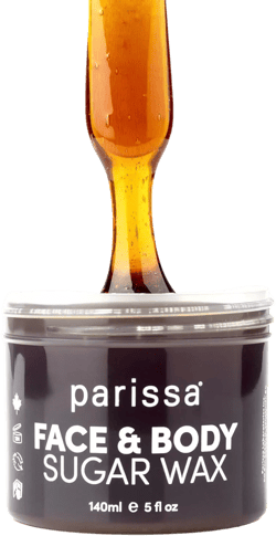 Parissa Face & Body Sugar Wax for Sensitive Skin, 100% Natural Hair Removal, At-Home Waxing Kit - 140ml Chamomile Sugar Wax, 20 Epilation Strips, 3 Wooden Spatulas, 5 Fl Oz (Pack of 1)