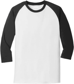 Joe's USA Cotton/Poly 3/4 Sleeve Baseball T-Shirts in Sizes S-4XL XX-Large White/ Black