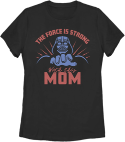 Women's Star Wars: A New Hope Force Is Strong With Mom  Graphic Tee Black Medium