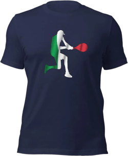 Jannik Sinner Tennis Italy Flag Silhouette Unisex Cotton Short Sleeve Shirt XX-Large Navy