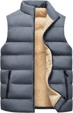 Ymosrh Men's Sleeveless Coat Winter Vests Warm Thicken Fleece Sherpa Lined Full Zip Padded Puffer Vest Jackets, L-7XL Gray 7X-Large