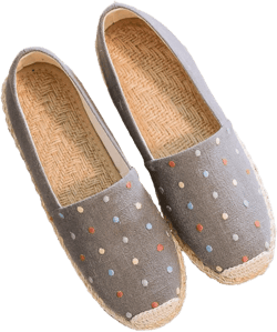 Espadrilles for Women Flat Sandals 2024 Spring Summer Casual Comfortable Canvas Slip on Shoes 6 Polka Grey