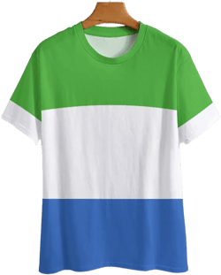 TAIZIYEAH Men's Sierra Leone Flag Printed T-Shirt Round Neck Casual Short Sleeve Shirts Tops M Medium Style-5