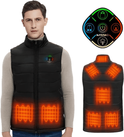 KOVNLO Heated Vest for Men, Smart Controller with Lights-out Design, Electric Heated Jackets (Battery Pack Not Included)