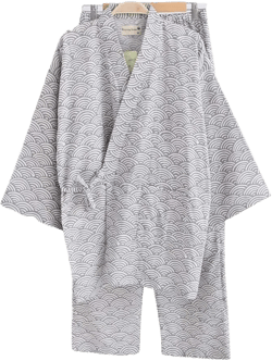 Women Men Pyjamas Set Couple Bathrobe Kimono Robe Suit Yukata Dressing Gown Loose Comfy Cotton Sleepwear Nightdress Bath Robe Wrap Spa Swim Cover Lounge Wear With Pocket Waist Belt