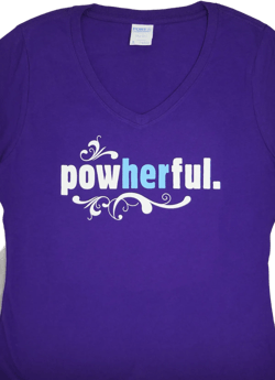 Powherful – Women's Purple V-neck T-shirt