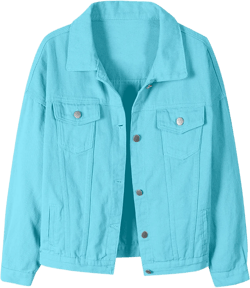 SANGTREE Women's Button Down Denim Jacket Large Blue