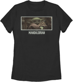 Women's Star Wars: The Mandalorian The Child Letterbox  Graphic Tee Black X Large