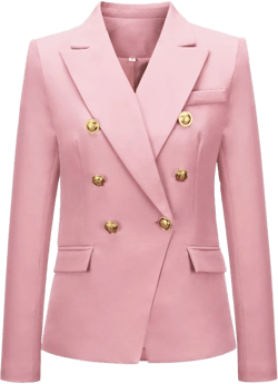 Women's Casual Blazer Solid Double Breasted Blazer Suit for Women Open Front Women Work Suit Jacket Blazers 18 Pink