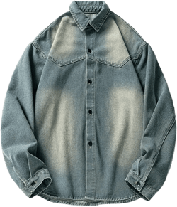 Mens Jean Jackets Long Sleeve Button Down Lightweight Jacket Blue Large