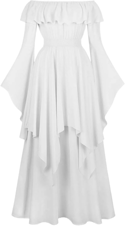 Vestido Lolita,Elf Dress Renaissance,Medieval Hood,Renaissance Dress for Women,Medieval Dress for Women, Vampire Dress*white Small