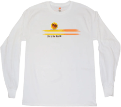 Sunset - Men's White Hanes Pre-Shrunk 100% Cotton Long Sleeve Shirt