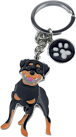 Key-ring Keychain,Cute Metal Small Dog Puppy Keychain Keyring Keyfob Car Bag Charm Dog Tag Chains Birthday (Rottweiler)