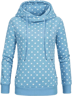 Women's Hoodies Polka Dot Long Sleeve Drawstring Hooded Sweatshirts Casual Loose Lightweight Athletic Pullover Tops X-Large Blue