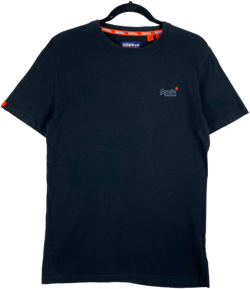 Superdry Black Basic Cotton Tee Shirt Size S