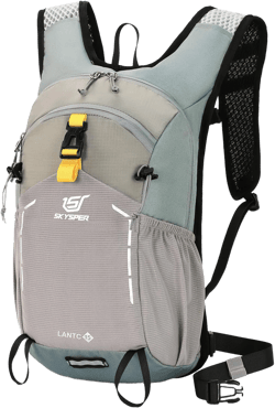 SKYSPER Small Hiking Backpack - 15L Travel Daypack Lightweight Bag Water Resistant Hiking Backpacks for Women Men Lightgray Small