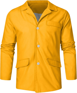 Men's Loose Cotton and Linen Suit Jacket,Summer Casual Lightweight Solid Linen Shirt,Regular Fit Blazer Jacket for Men. (XL, Yellow)