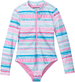 Eddie Bauer Girls' Bathing Suit - UPF 50+ Long Sleeve Quick Dry One-Piece Swimsuit (Size: S-XL)