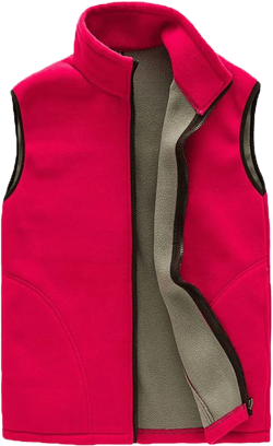 Polar Fleece Vests For Men And Women Autumn Winter Warm Vest Man Waistcoat Sleeveless Jacket Men's Vest X-Large Red Women