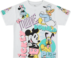 Disney Ladies Mickey Mouse Fashion Shirt Mickey Mouse Multi Print Tee - Mickey Mouse Allover Tee