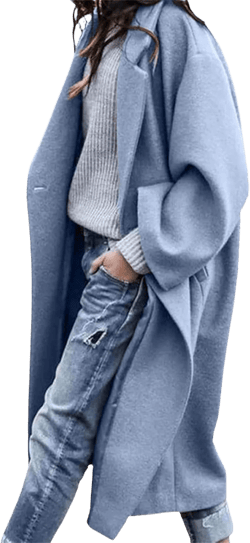 UANEO Women's Wool Blend Coat Oversized Double Breasted Long Trench Overcoat Winter