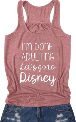 I Am Done Adulting Tank for Women Summer Vacation Tanks Top Funny Letters Sleeveless T-Shirts X-Large Pink