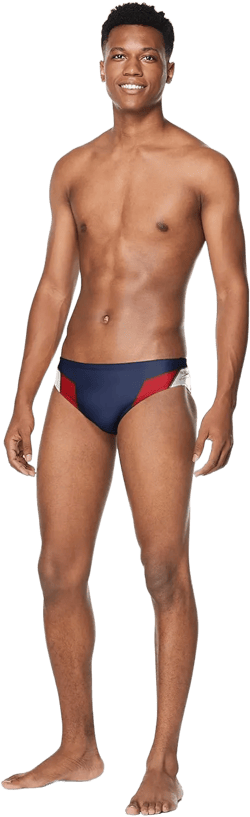 Speedo Swimsuit Brief Endurance+ Splice Team Colors 38 Edge Navy/Red