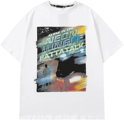 Men T Shirt Printed Short-Sleeved T-shirt for Men and Women Loose Hip Hop Couple