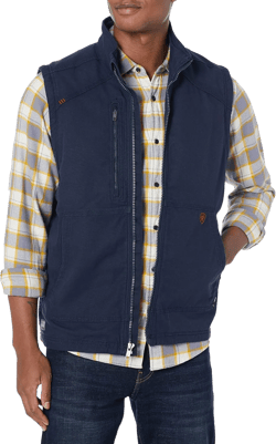 ARIAT Men's Fr Duralight Stretch Canvas Vest 3X-Large Tall Navy