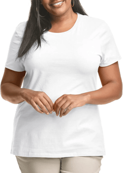 JUST MY SIZE Women's Plus-Size Short Sleeve Crew Neck Tee 5X White