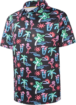 Mens Golf Shirt Short Sleeve Dry Fit Print Moisture Wicking Performance Patterns Collared Polo Shirt : Clothing, Shoes & Jewelry