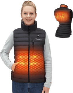 TIDEWE Women’s Lightweight Heated Vest with Battery Pack for Hunting/Hiking