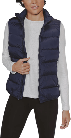 JIHUILAI Womens Puffer Vest Lightweight Sleeveless Jacket Women Puffy Vest Quilted Coat Warm Winter Vests With Pockets XX-Large Navy Blue