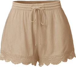 LRMQS Women's Casual Shorts with Pockets, Blue, Size 4X, Plus Size, 5 Inch, Loose Fit, Solid, 2 Pockets, Adult Z1_beige Small