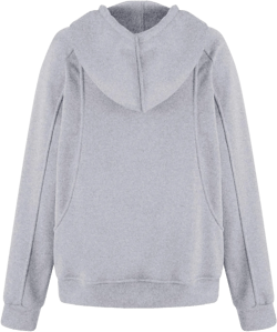 Half Zip Sweatshirt Women Fleece Hoodie Pullover Long Sleeve Shirts Loose Fitting Tops Hooded Sweatshirt with Pockets A05 Gray Small