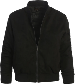 Gioberti Men's Faux Suede Bomber Jacket with Warm Light Inner Padding, Black, M